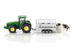 TRACTOR JOHN DEERE CON REMOLQUE DE GANADO  SIKU